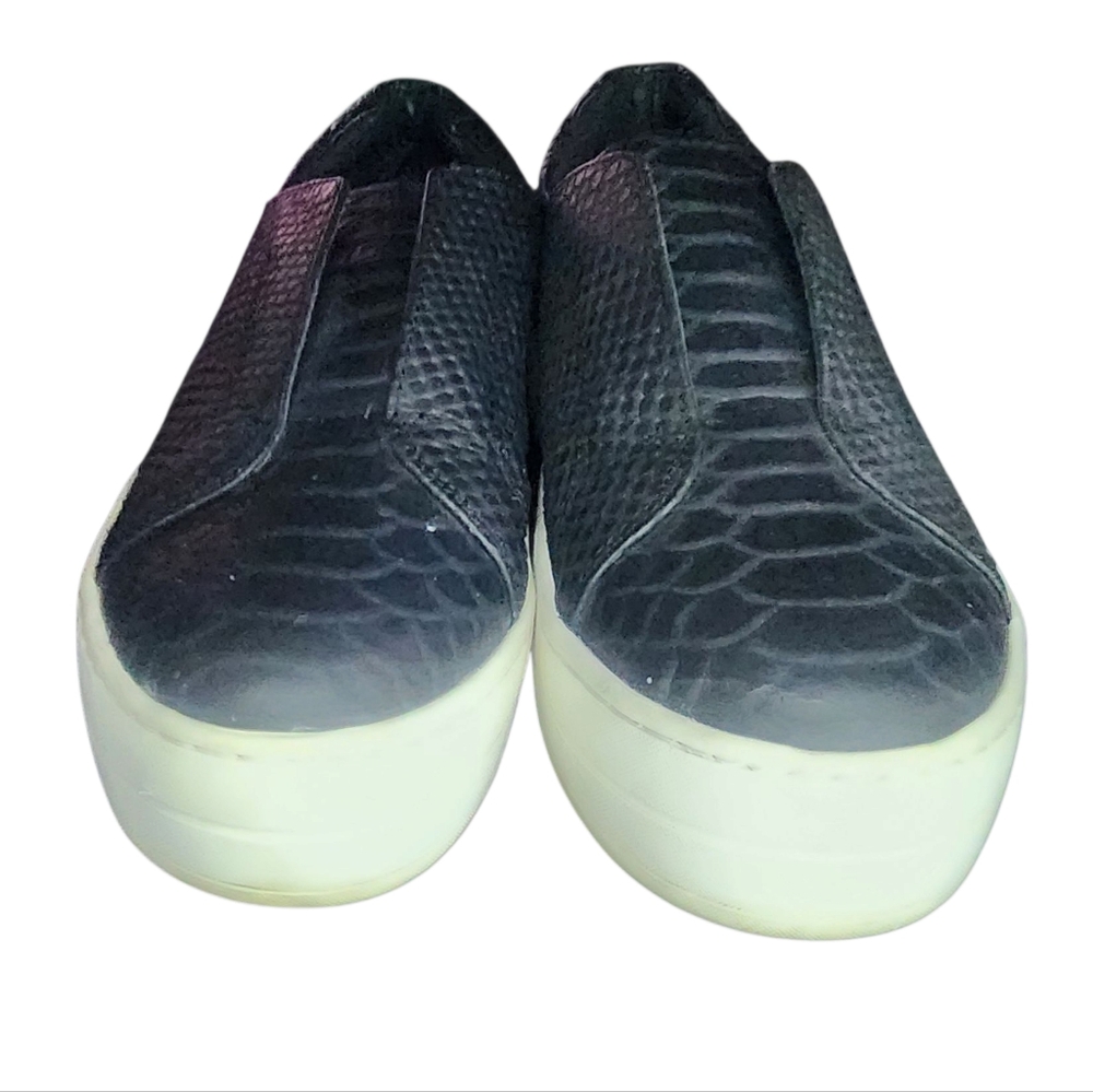 J/SLIDES Heidi Snake Embossed Leather Sneakers, Womens 6.5 - Picture 3 of 8